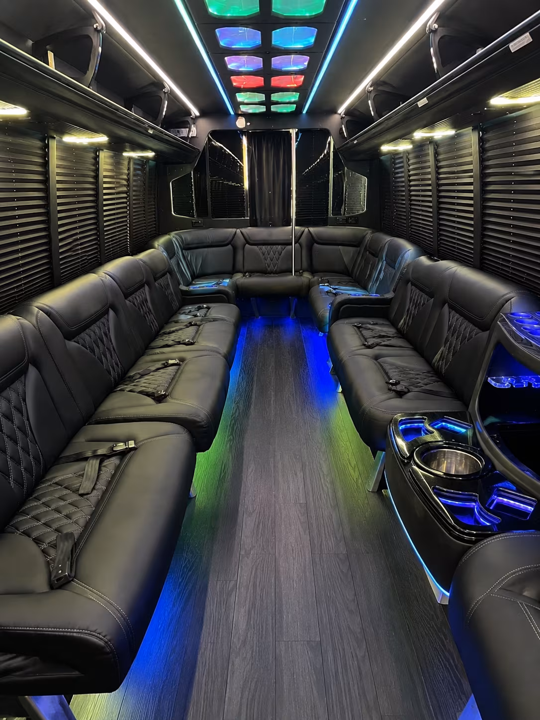palm bay 20 passenger party bus interior
