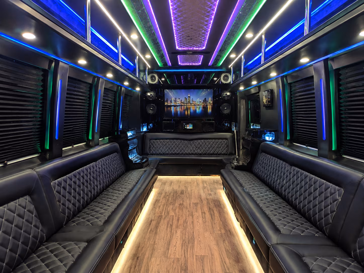 palm bay 25 passenger party bus interior