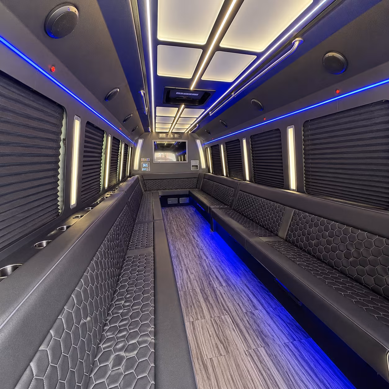palm bay 30 passenger party bus interior