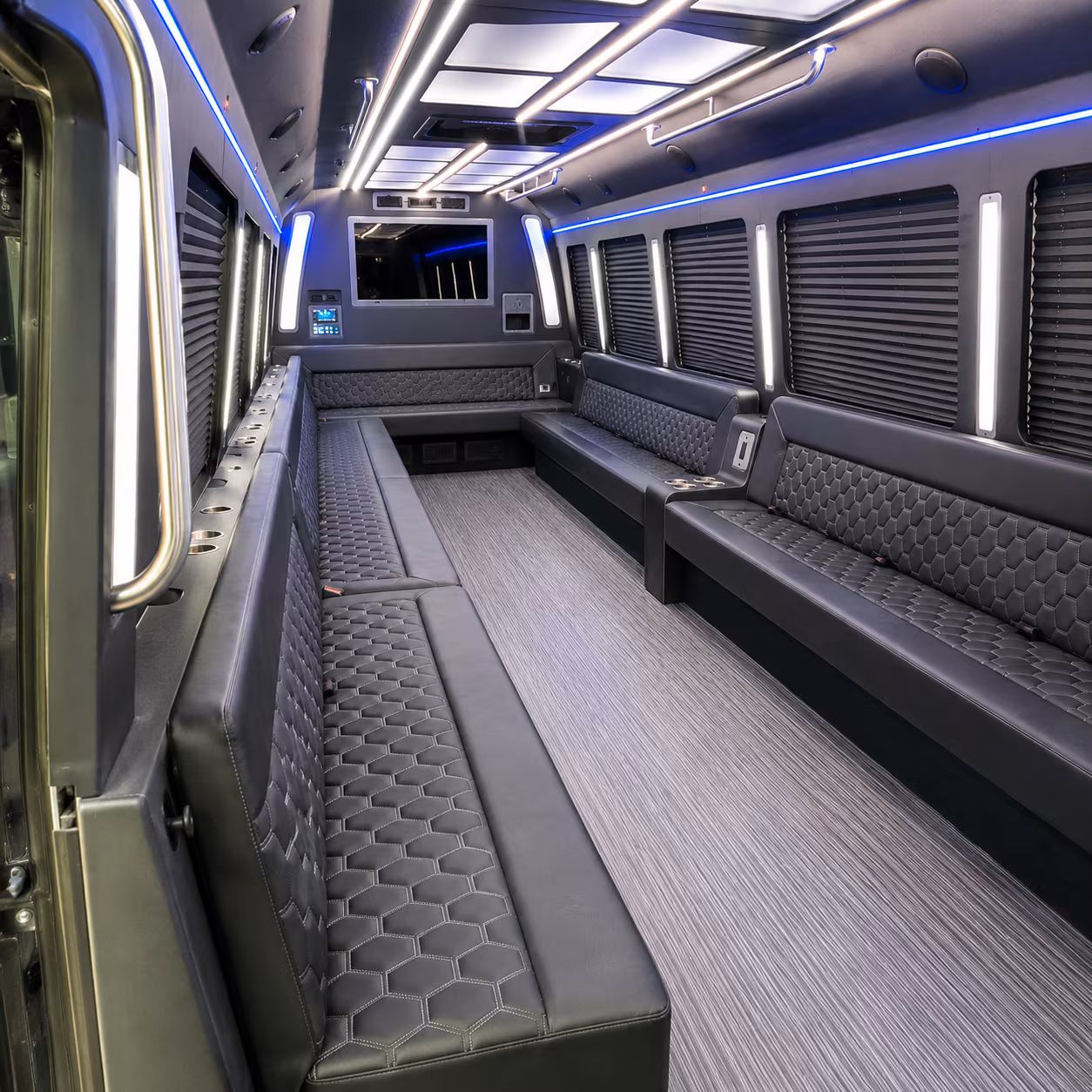 palm bay 40 passenger party bus interior