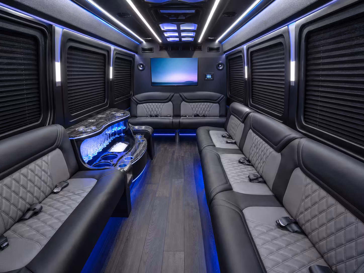 palm bay 50 passenger party bus inside