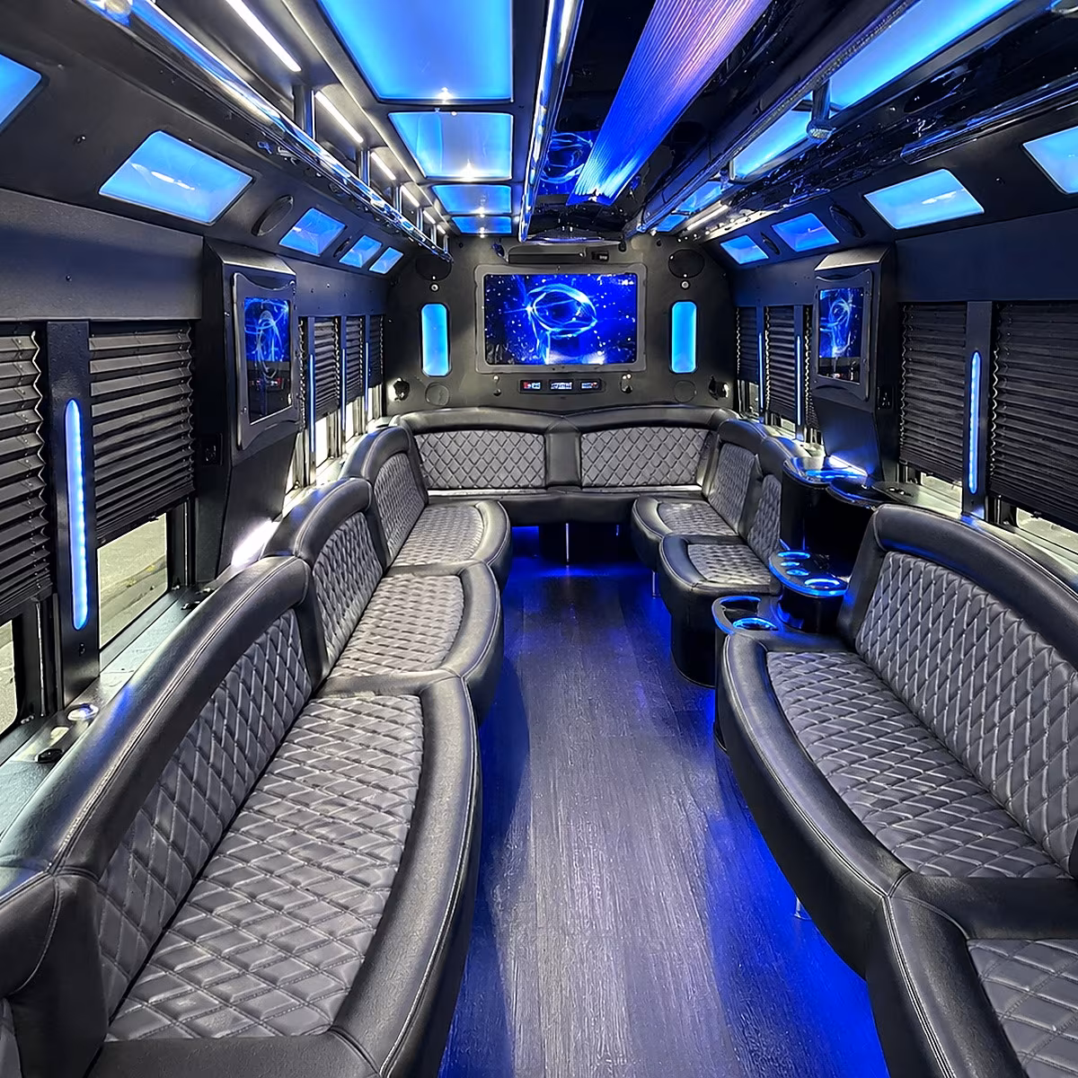 palm bay 50 passenger party bus interior